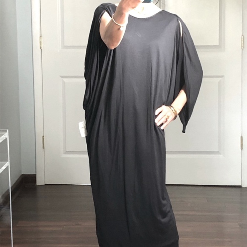 Halston Grecian midi dress open back NWT size 10 - Picture 5 of 11